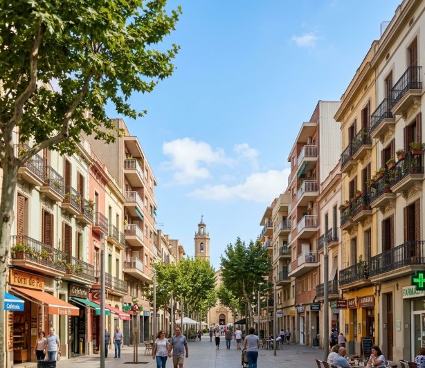 Calles peatonales, comercios locales y el entorno seguro de El Prat de Llobregat Centre